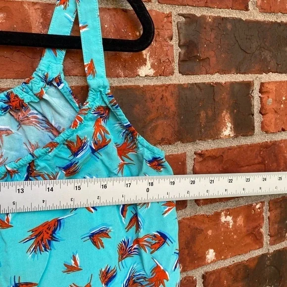 Cabi #5230 Womens Small Blue Palm Tree Tassle Sleeveless Top - Picture 6 of 8